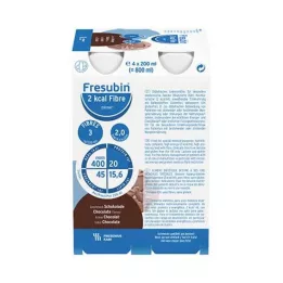 FRESUBIN 2 kcal Fibra DRINK Borraccia al cioccolato, 4X200 ml