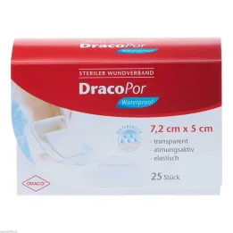 DracoPor medicazione impermeabile per ferite 5x7,2 cm sterile, 25 pz