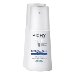 Deodorante spray Vichy con erogatore a pompa, alle erbe e spezie, confezione doppia, 2 x 100 ml