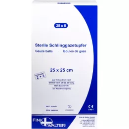 SCHLINGGAZETUPFER 25x25 cm sterile 2+3, 25x5 pz