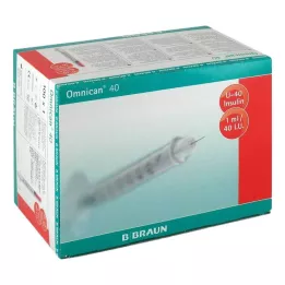 OMNICAN Siringa per insulina 1 ml U40 con cannula 0,30x8 mm singola, 100X1 pz