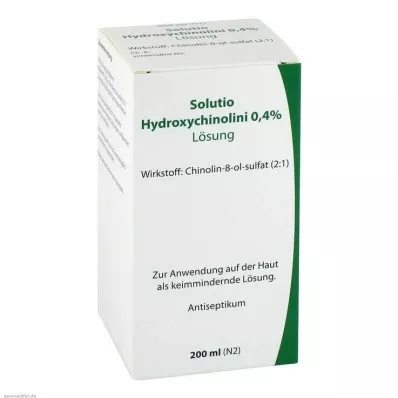 SOLUTIO IDROSSICHINA. 0,4%, 200 ml SOLUTIO IDROSSICHINA. 0,4%, 200 ml