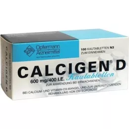 CALCIGEN D 600 mg/400, ovvero compresse da masticare, 100 pz