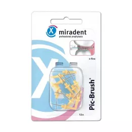MIRADENT Interd.Pic-Brush pennello di ricambio x-fine giallo, 12 pz