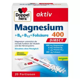 DOPPELHERZ Magnesio + Vitamine del gruppo B DIRECT Pellet, 20 pz