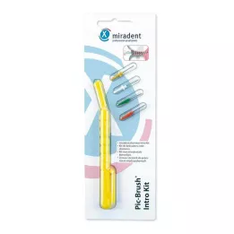 MIRADENT Interd.Pic-Brush Intro Kit 1H+4B.giallo, 1 pz