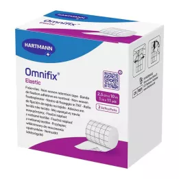 OMNIFIX elastico 2,5 cmx10 m rotolo, 2 pezzi