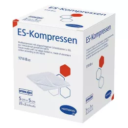 ES-KOMPRESSEN sterile 5x5 cm 8 vie, 25X2 pz
