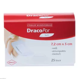 DracoPor Soft medicazione bianca per ferite 7,2x5 cm sterile, 25 pz