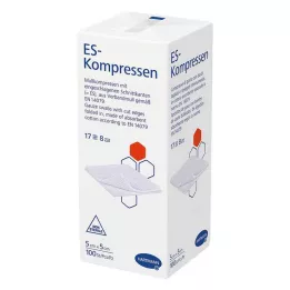 ES-KOMPRESSEN non sterili 5x5 cm 8 vie, 100 pz