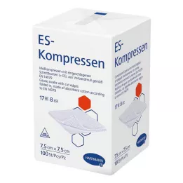 ES-KOMPRESSEN non sterile 7,5x7,5 cm 8 vie, 100 pz