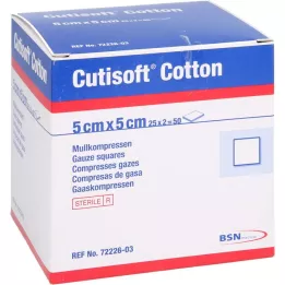 CUTISOFT Compressa di cotone 5x5 cm sterile, 25X2 pz