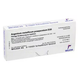 ARGENTUM METALLICUM PraeParatum D 20 AMPULES, 8 pz
