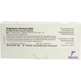 ARGENTUM NITRICUM D 20 ampoule, 8x1 ml