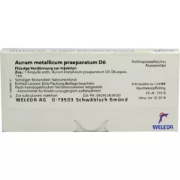 AURUM METALLICUM PRAEPARATUM D 6 ampoule, 8 pz