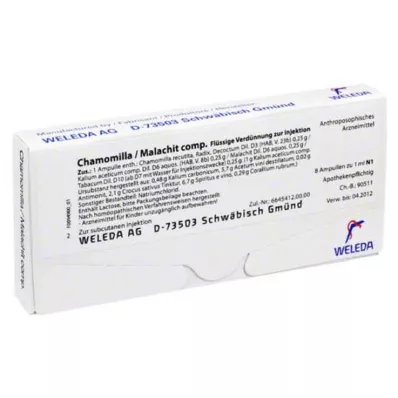 CHAMOMILLA/MALACHIT comp.ampull, 8x1 ml CHAMOMILLA/MALACHIT comp.ampull, 8x1 ml