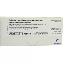 STIBIUM METALLICUM PRAEPARATUM D 20 fiale, 8X1 ml