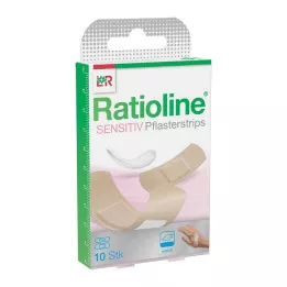 RATIOLINE Strisce di cerotto sensibili in 2 misure, 10 pezzi