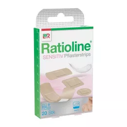 RATIOLINE Strisce di cerotto sensibili in 4 misure, 20 pezzi