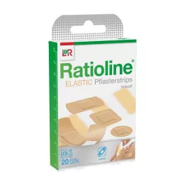 RATIOLINE strisce di cerotto elastico in 4 misure, 20 pezzi