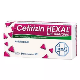 CETIRIZIN HEXAL Compresse rivestite con film per allergie, 50 pz