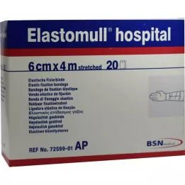 ELASTOMULL Benda elastica di fissaggio ospedaliera 6 cmx4 m bianca, 20 pz
