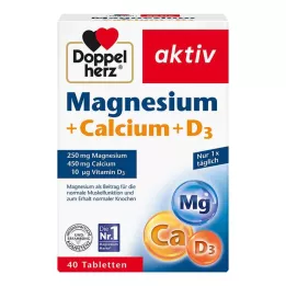 DOPPELHERZ Compresse di Magnesio+Calcio+D3, 40 pz