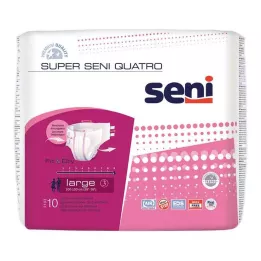 SUPER SENI Pannolini per incontinenza Quatro taglia 3 L, 10 pezzi