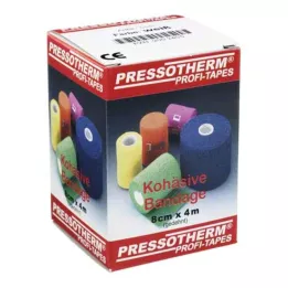 PRESSOTHERM Kohesive Bandage 8 cmx4 m bianco, 1 pz