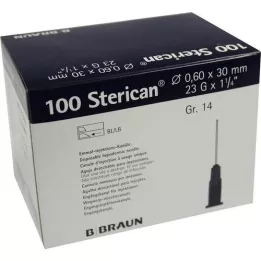 STERICAN Cannulas Luer-Lok 0,60x30 mm Gr. 14 Blue, 100 pz