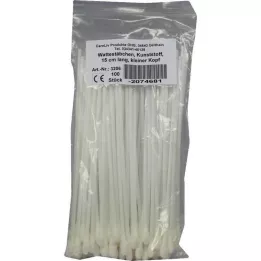 WATTESTÄBCHEN Testa piccola in plastica 15 cm, 100 pz