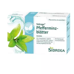 SIDROGA Bustine filtro per tè alle foglie di menta piperita, 20X1,5 g