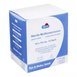 MULLKOMPRESSEN 10x10 cm sterile 12 volte, 25X2 pz