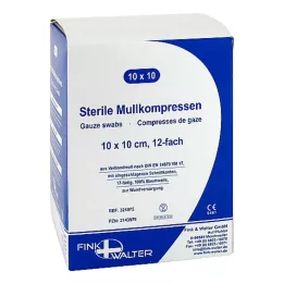MULLKOMPRESSEN 10x10 cm sterile 12 volte, 10X10 pz