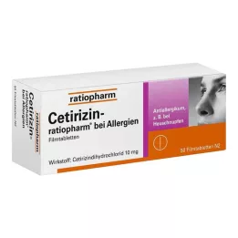 CETIRIZIN-ratiopharm per le allergie 10 mg compresse rivestite con film, 50 pz