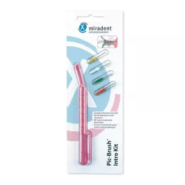 MIRADENT Interd.Pic-Brush Intro Kit 1H+4B.tra.pink, 1 pz