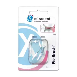 MIRADENT Interd.Pic-Brush pennello di ricambio fine bianco, 6 pz