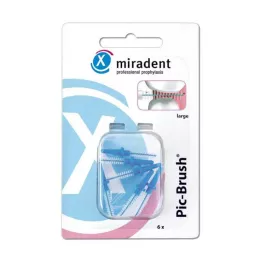 MIRADENT Interd.Pic-Brush spazzola di ricambio grande blu, 6 pz