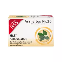 H&amp;S Bustine filtro per tè alle foglie di salvia, 20X1,6 g