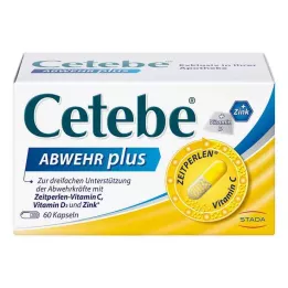 CETEBE ABWEHR più Vitamina C+Vitamina D3+Capsule di Zinco, 60 pz