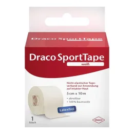 Benda Dracotape 10mx5cm bianca, 1 pezzo