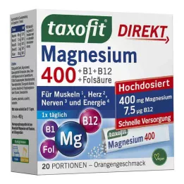 TAXOFIT Magnesio 400+B1+B6+B12+Acido Folico 800 granuli, 20 pz