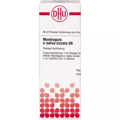 MANDRAGORA E radice secca D 6 Diluizione, 20 ml