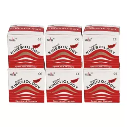 NASARA Kinesiotape 5 cmx5 m rosso, 6 pz