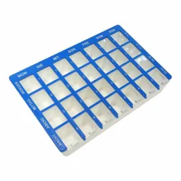 Scatola per tablet 1 settimana 28 scomparti coperchio scorrevole, 1 pz