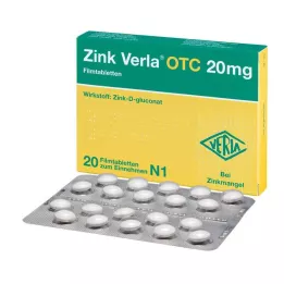 ZINK VERLA OTC Compresse rivestite con film da 20 mg, 20 pz