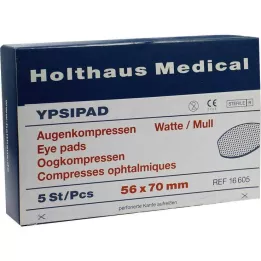 AUGENKOMPRESSEN Ypsipad 56x70 mm sterile, 5 pz