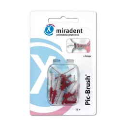 MIRADENT Interd.Pic-Brush pennello di ricambio x-large bordeaux, 12 pezzi