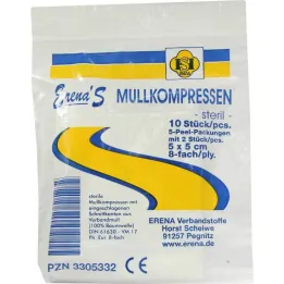 Compresse di garza sterile Erena 5x5cm, 5x2 pz