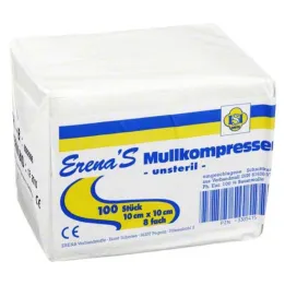 Compresse di garza non sterile Erena 10x, 100 pezzi